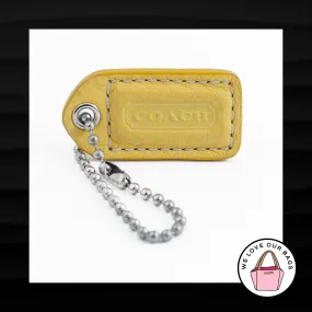 1.5" Small COACH YELLOW LEATHER KEY FOB CHARM KEYCHAIN HANG TAG WRISTLET