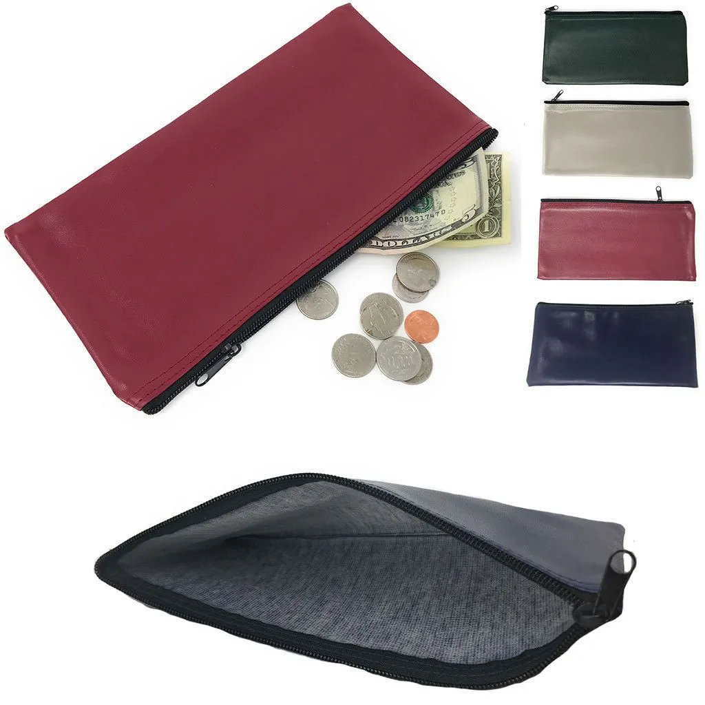 2 Pack Bank Deposit Money Cash Coins Credit Cards Receipts Keys Bag Pouch Purse