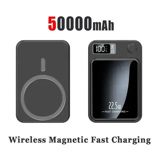 2024 New Wireless Power Bank 100000mAh  Magnetic Qi Portable Powerbank Type C Mini Fast Charger For iPhone Samsung Magsafe