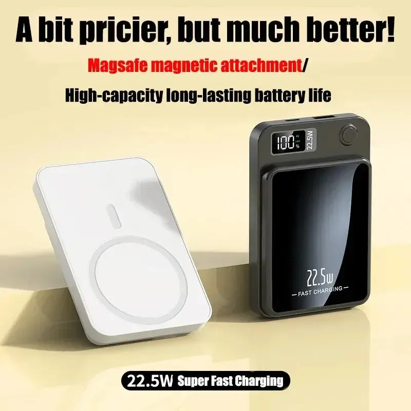 2024 New Wireless Power Bank 100000mAh  Magnetic Qi Portable Powerbank Type C Mini Fast Charger For iPhone Samsung Magsafe