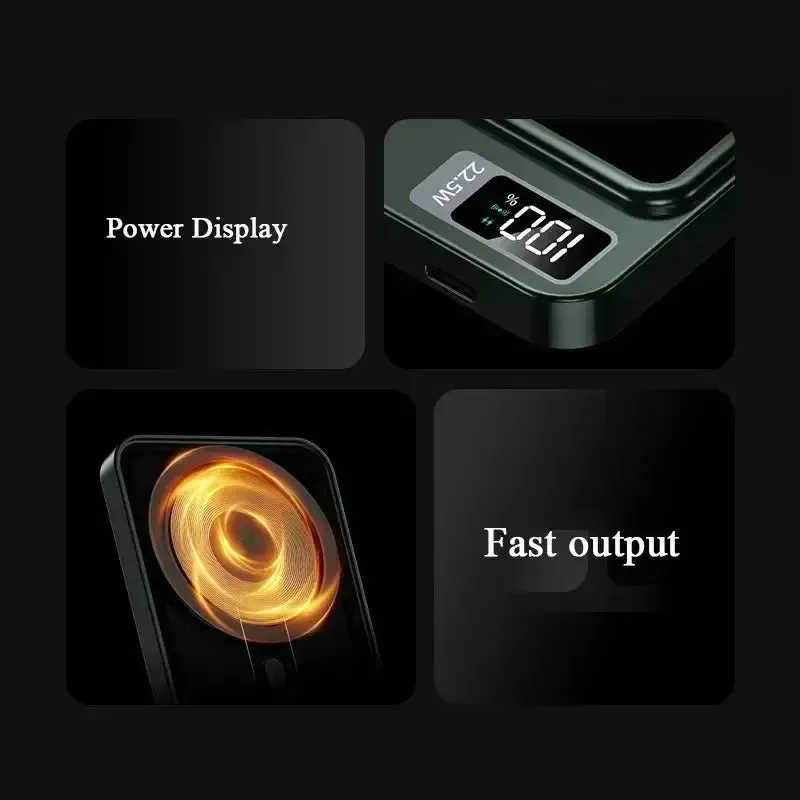 2024 New Wireless Power Bank 100000mAh  Magnetic Qi Portable Powerbank Type C Mini Fast Charger For iPhone Samsung Magsafe