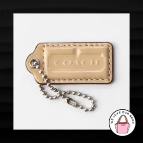 2" Medium COACH NUDE TAN PATENT LEATHER KEY FOB BAG CHARM KEYCHAIN HANGTAG TAG