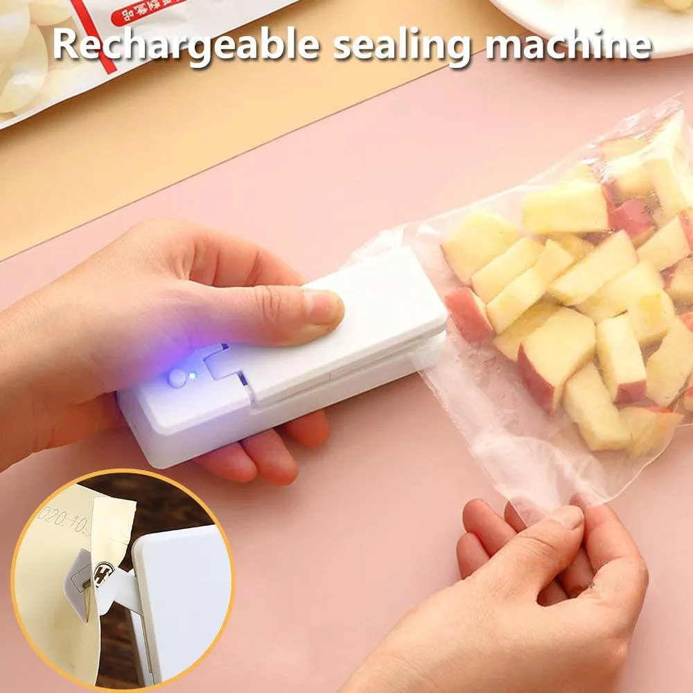 3 in 1 Mini Bag Sealer Heat Seal with Cutter & Magnet, Rechargeable