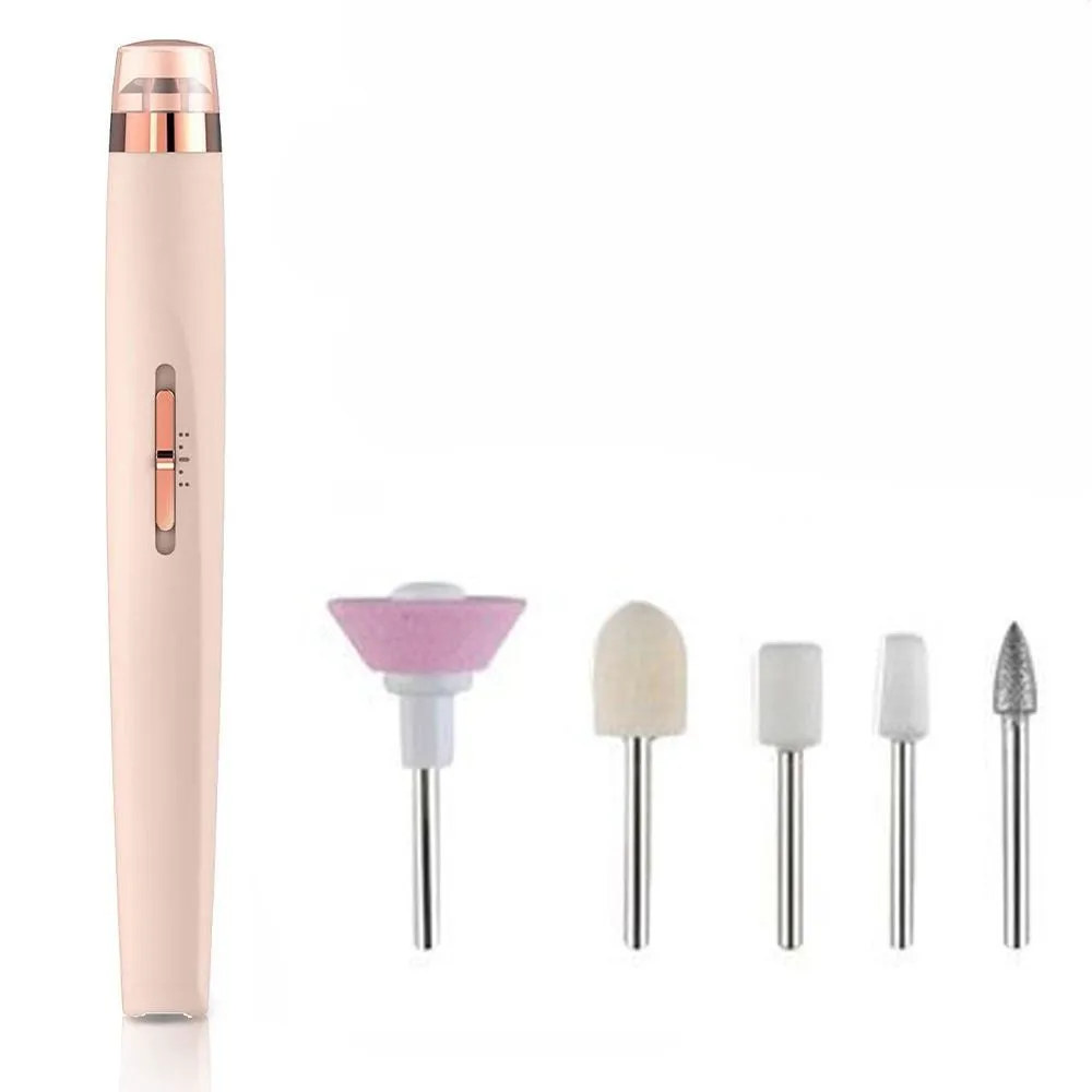 5 IN 1 Electric Nail Drill Kit Full Manicure and Pedicure Tool - USB Rechargeable