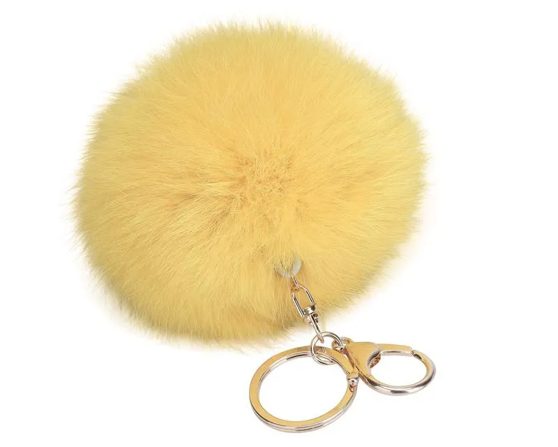 6 Pcs Fluffy Fur Ball Keychain