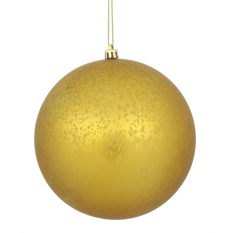 6" Gold Mercury Ball Matte Finish Ornaments 4 Per Bag