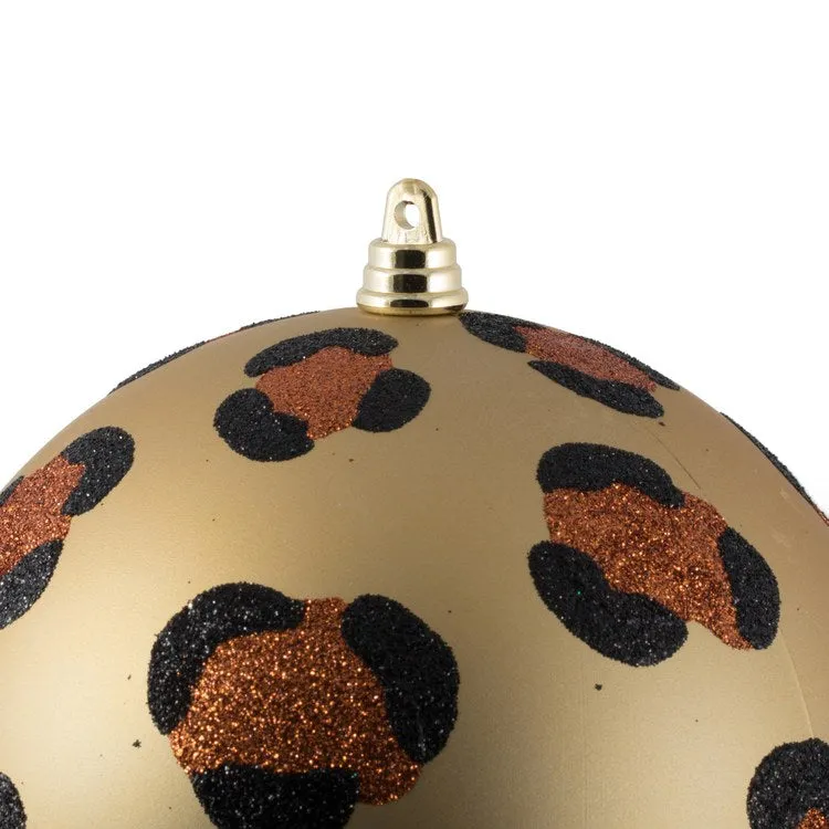 6" Matte Copper Gold Leopard Ball Ornaments 4 Per Bag