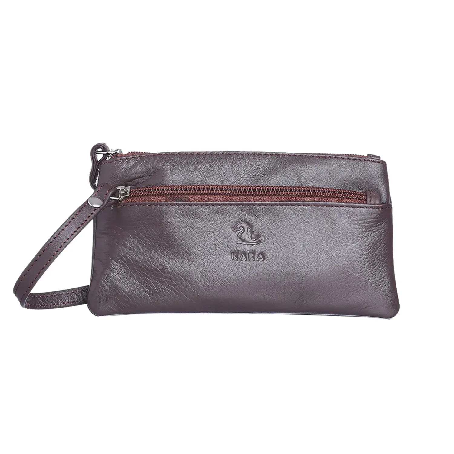 7027 Brown Leather Hand Pouch