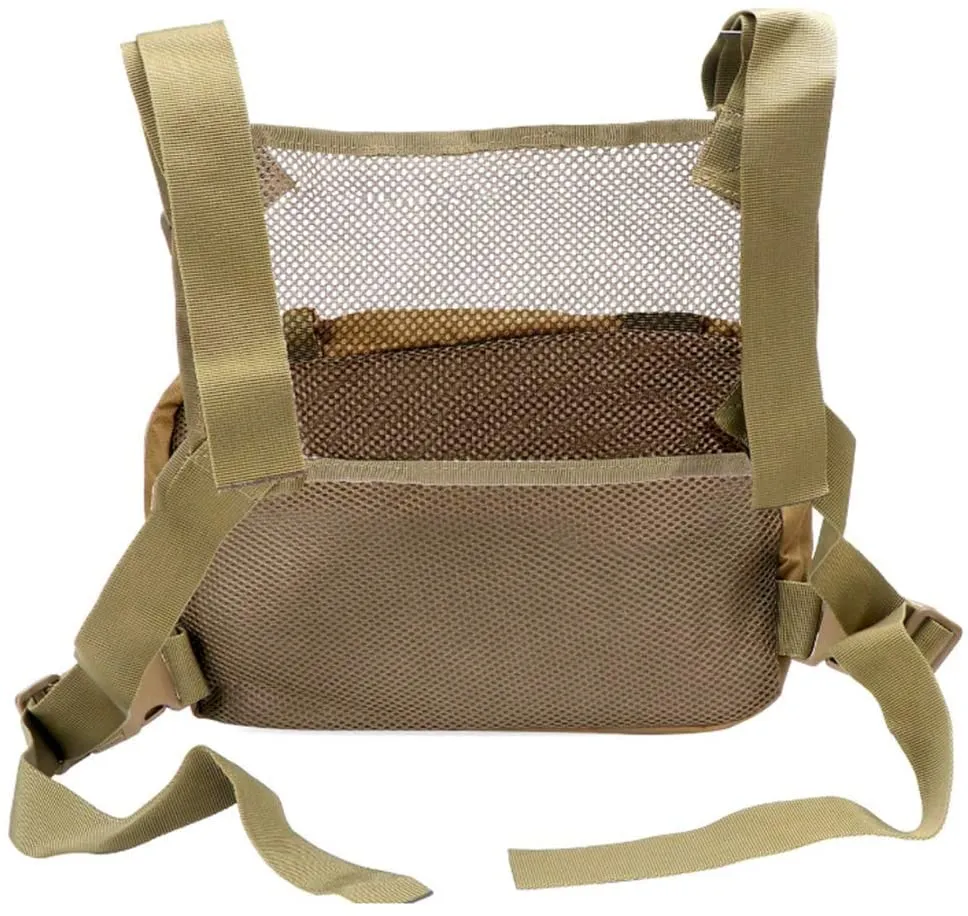 Adjustable Khaki Tactical Rig Vest Front Pack Bag