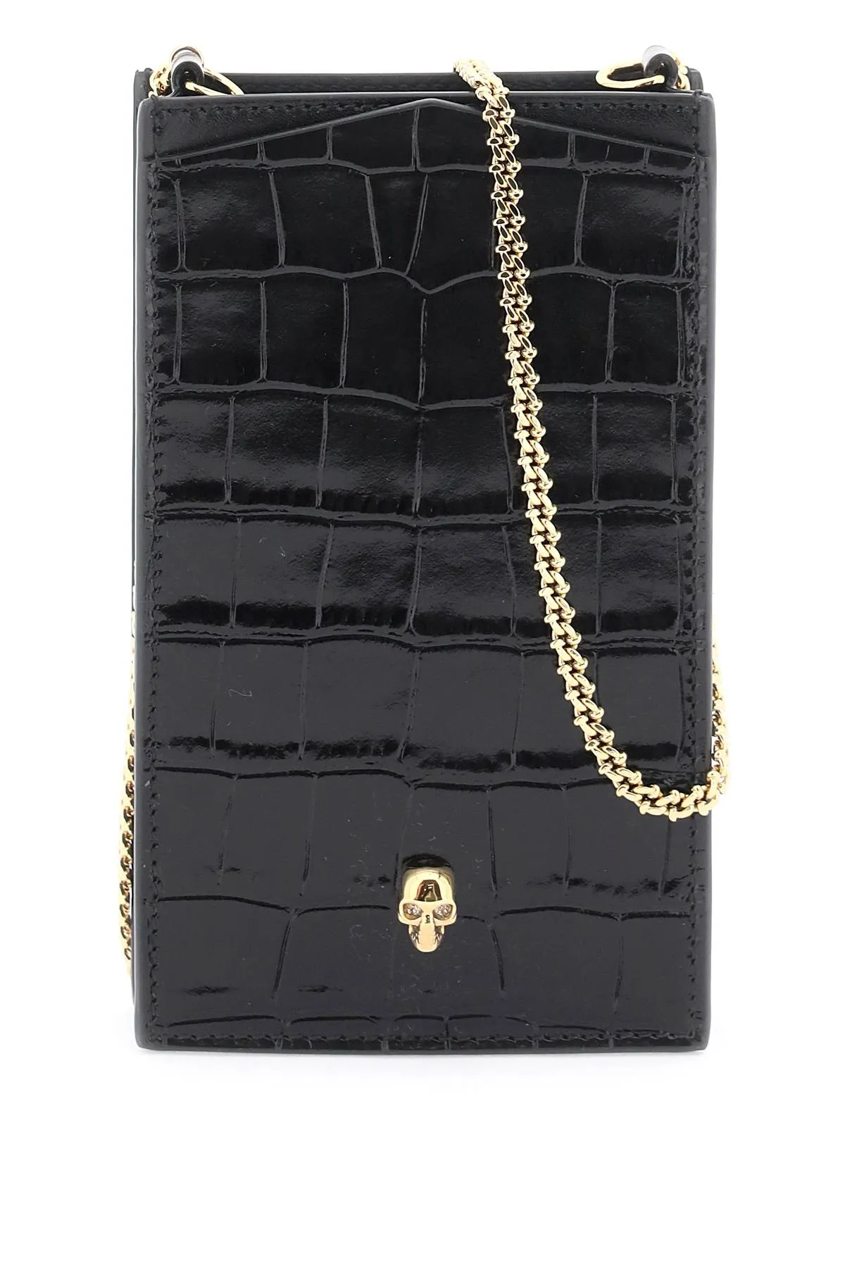 Alexander mcqueen skull crossbody phone holder