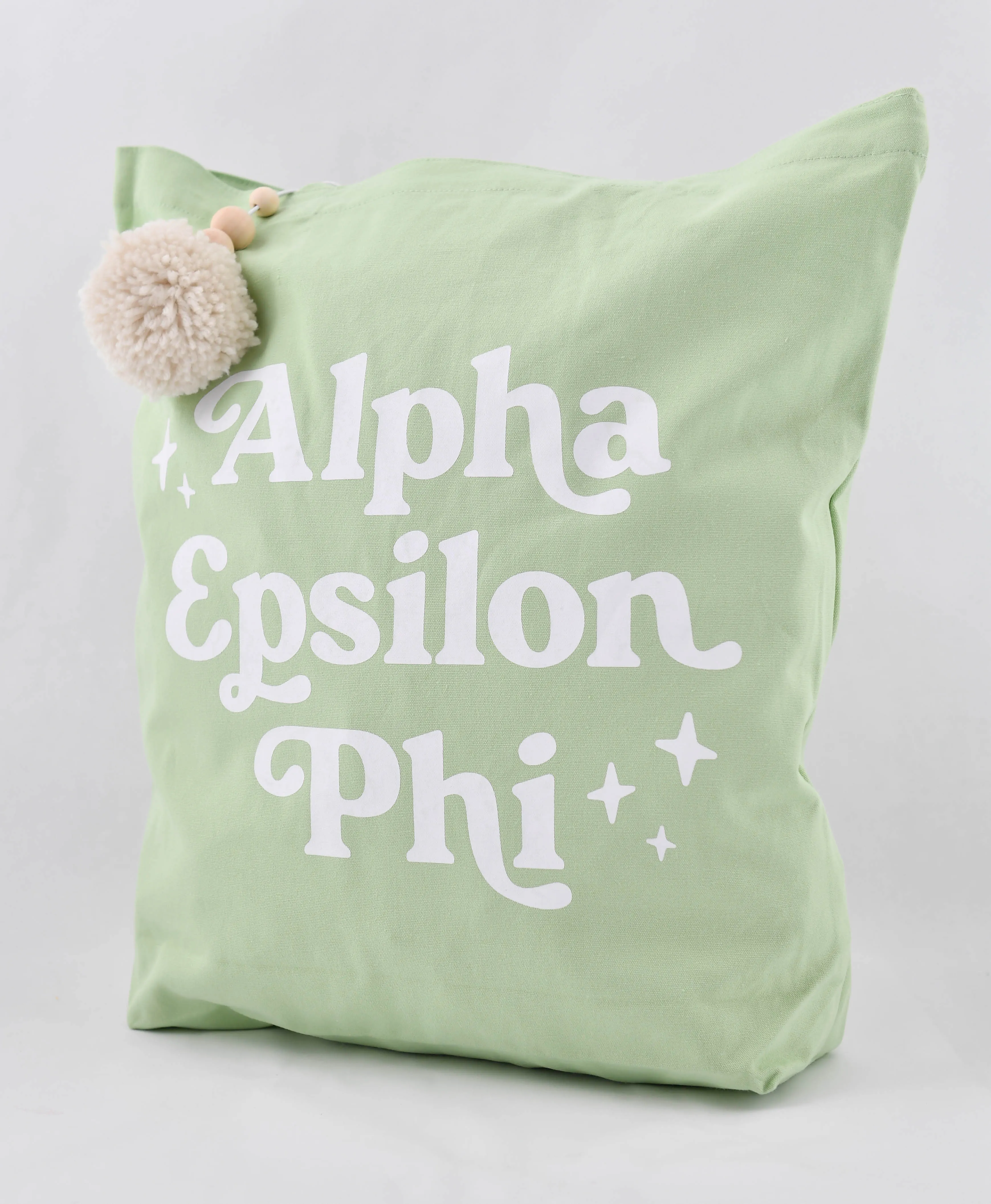 Alpha Epsilon Phi Retro Pom Pom Tote Bag