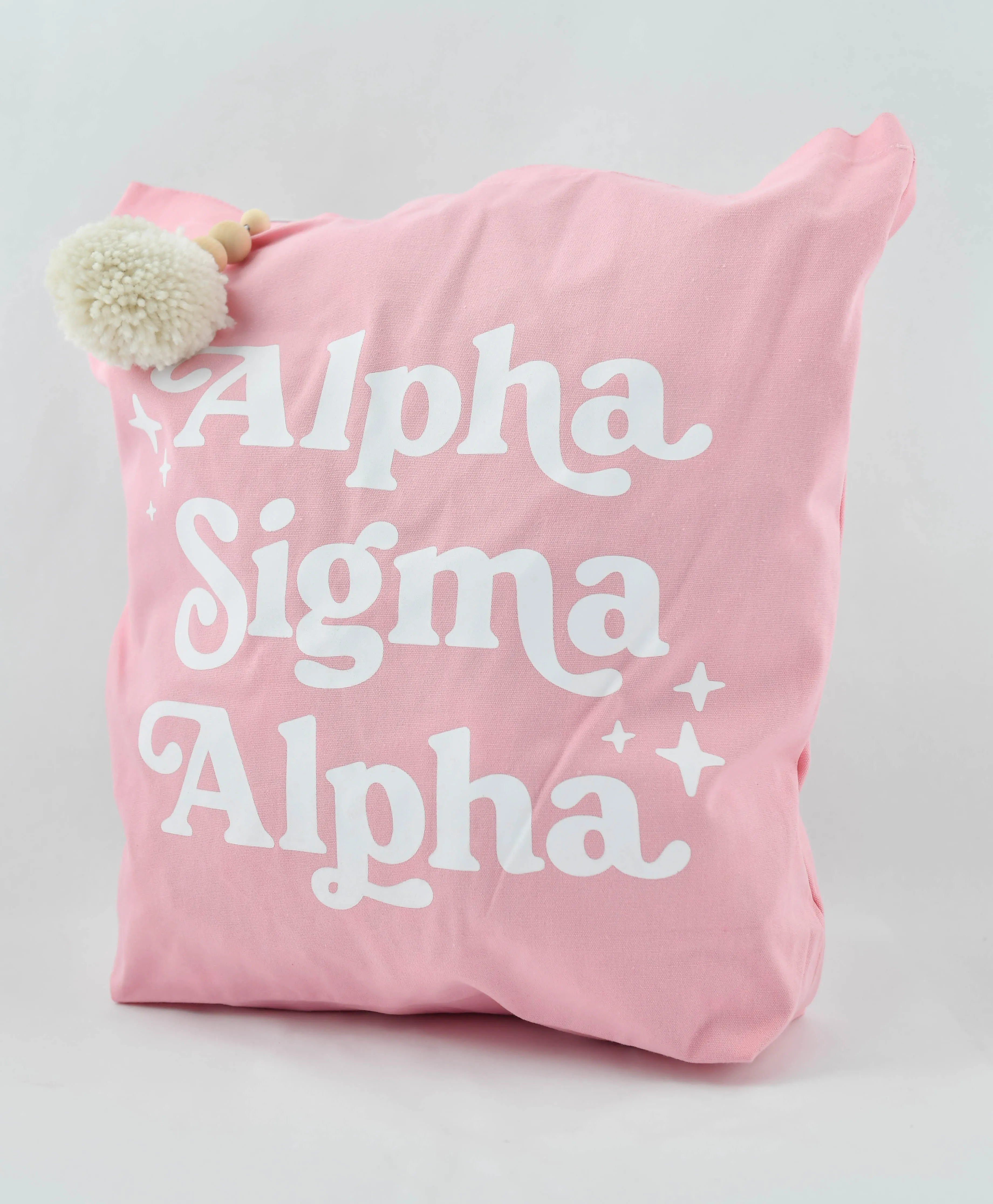 Alpha Sigma Alpha Retro Pom Pom Tote Bag