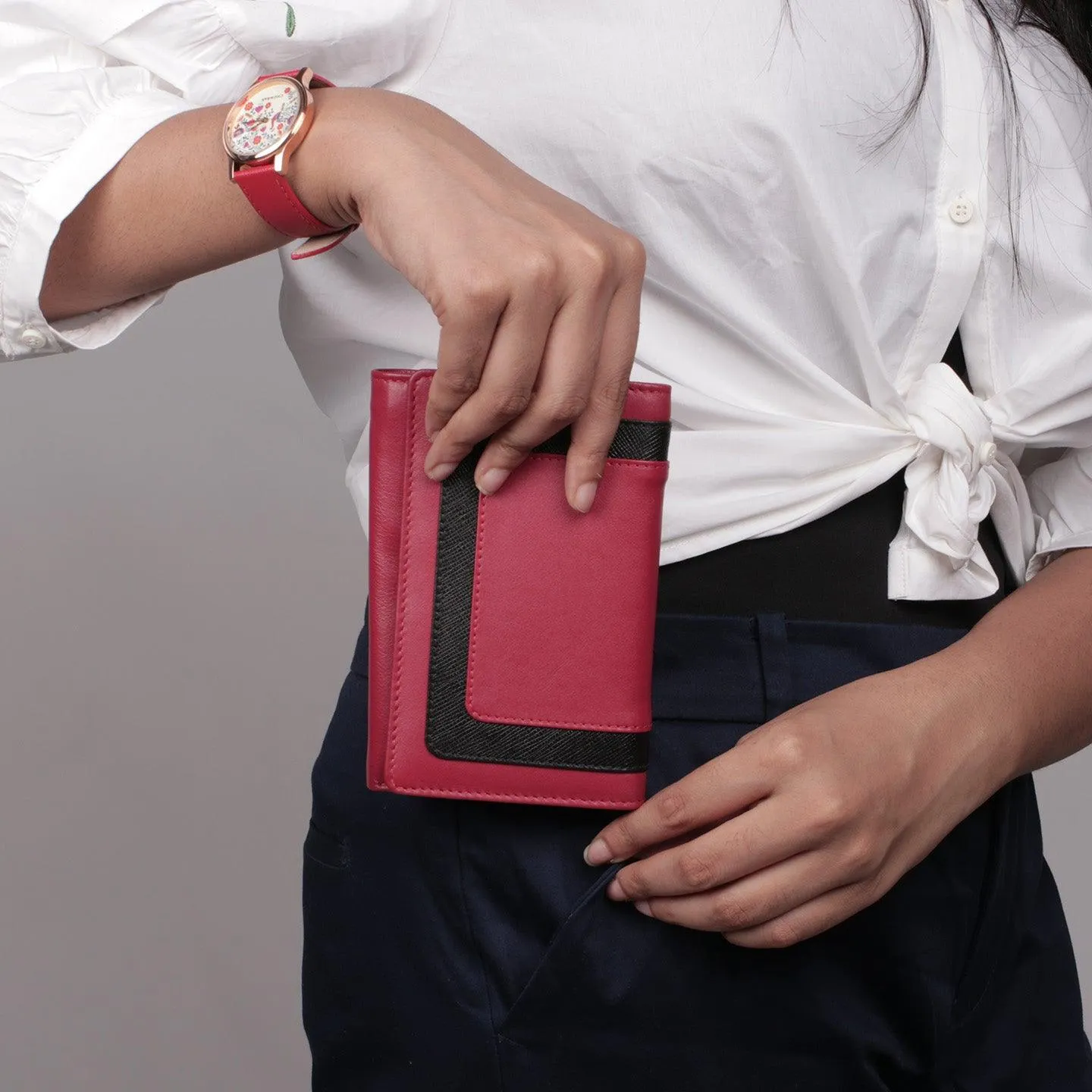 Amore | Leather Wallet for Women | 100% Genuine Leather | Color: Blue, Green, Pink & Red