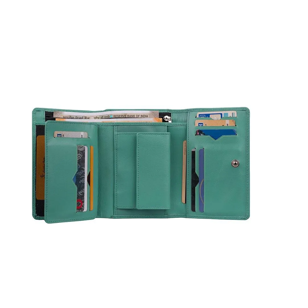 Amore | Leather Wallet for Women | 100% Genuine Leather | Color: Blue, Green, Pink & Red