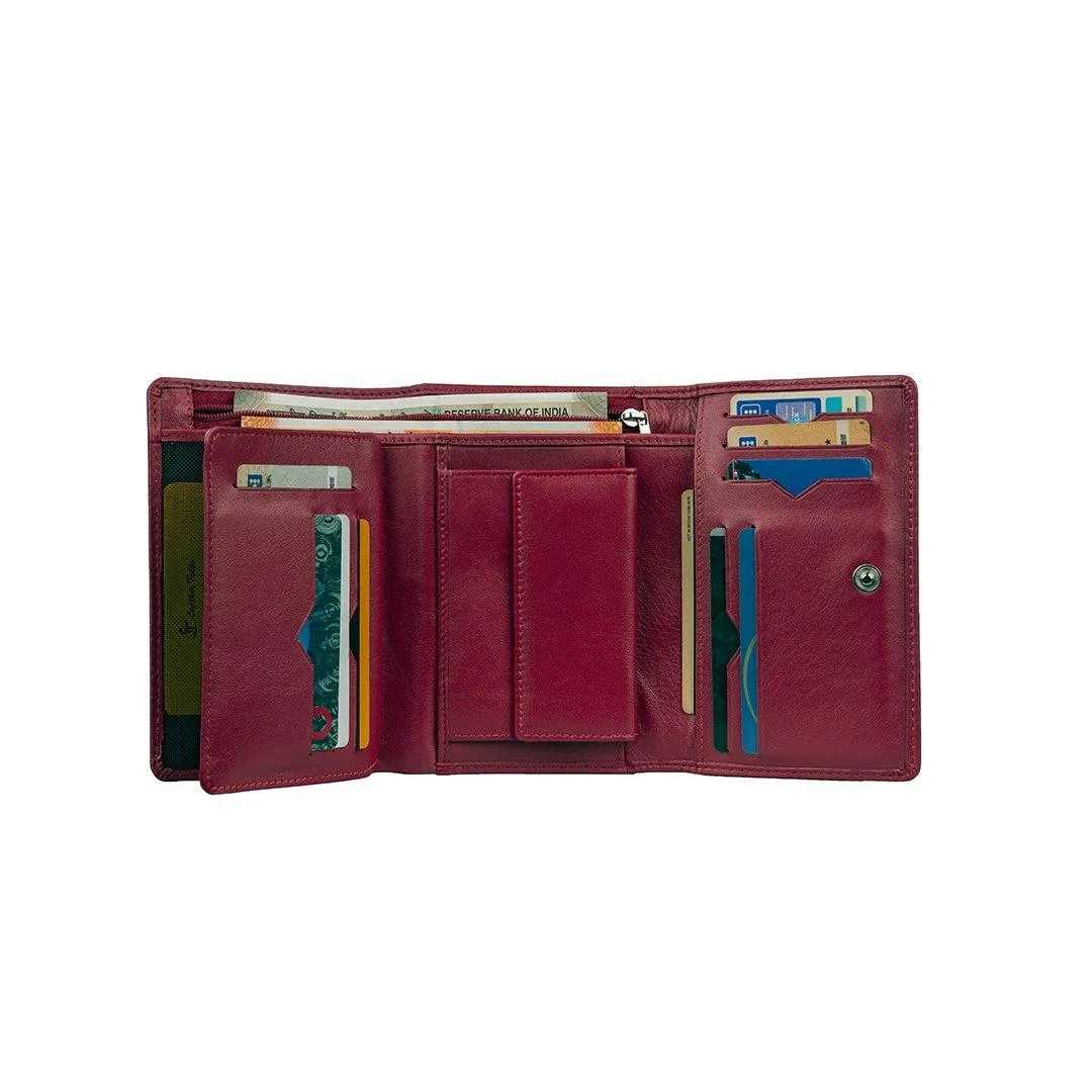 Amore | Leather Wallet for Women | 100% Genuine Leather | Color: Blue, Green, Pink & Red