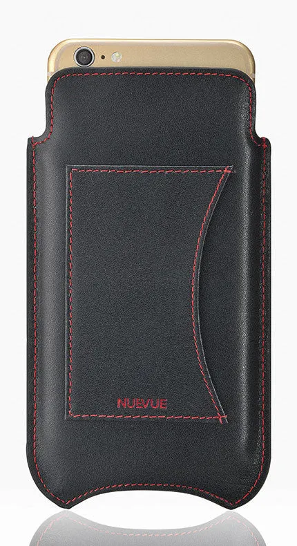 Apple iPhone 12 mini Wallet Case in Black Genuine Napa Leather | Screen Cleaning Sanitizing Lining