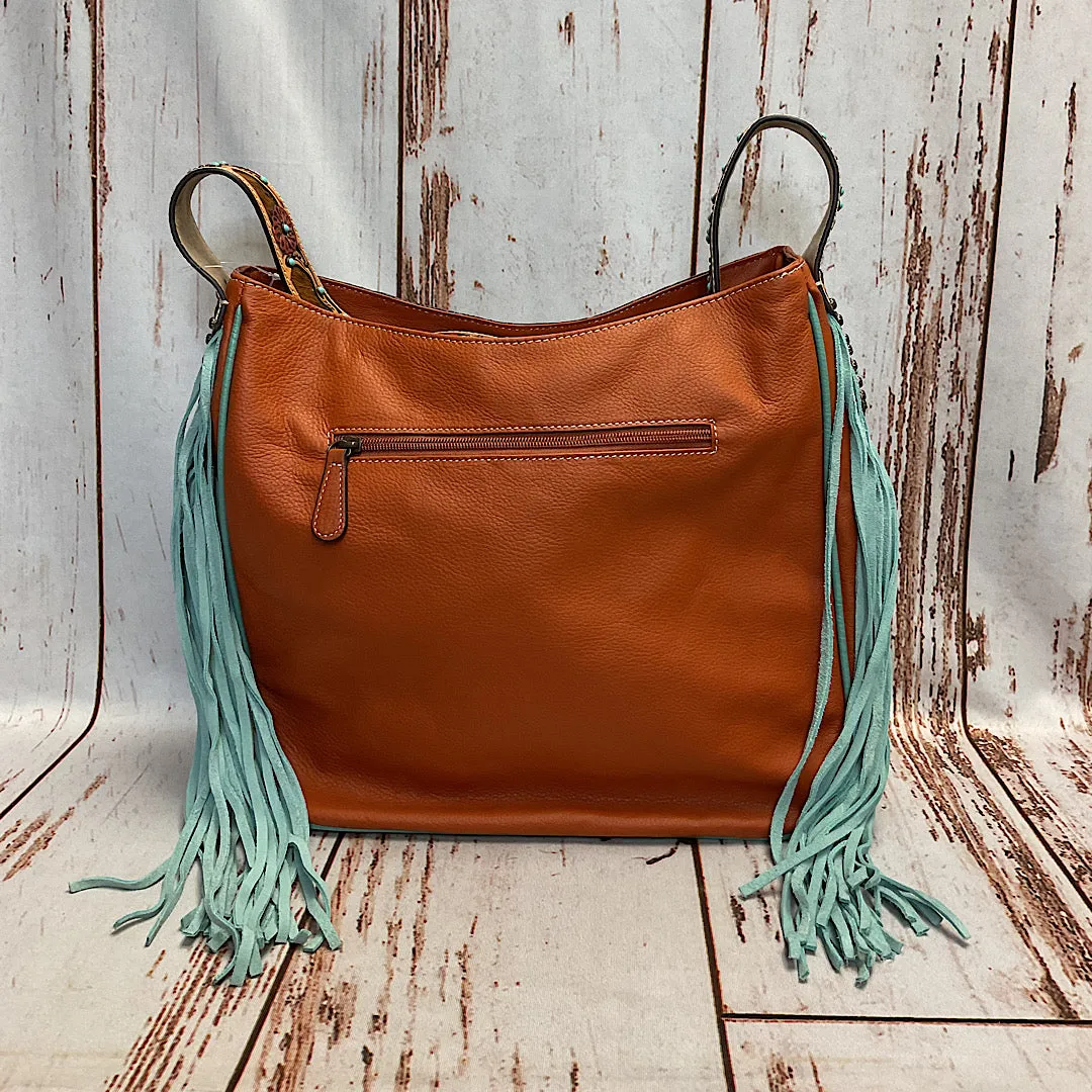 Ariat -  Lorelei Hide with Teal Fringe Handbag A770005308