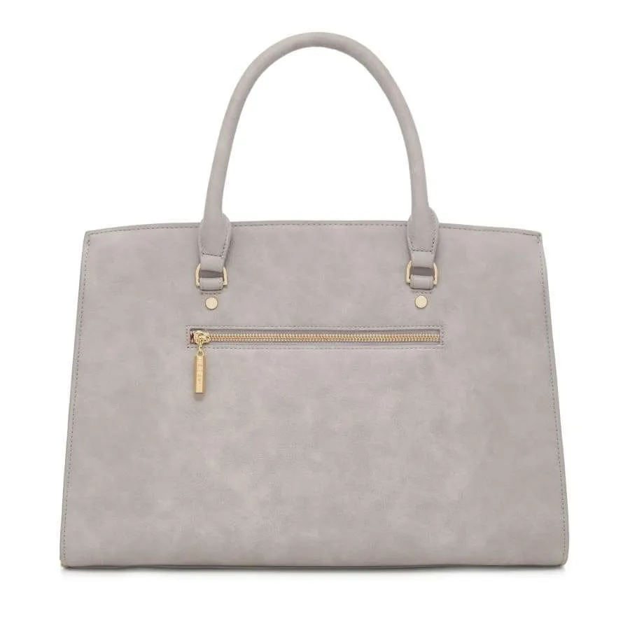 Aricia Vegan Leather Laptop Bag | Grey