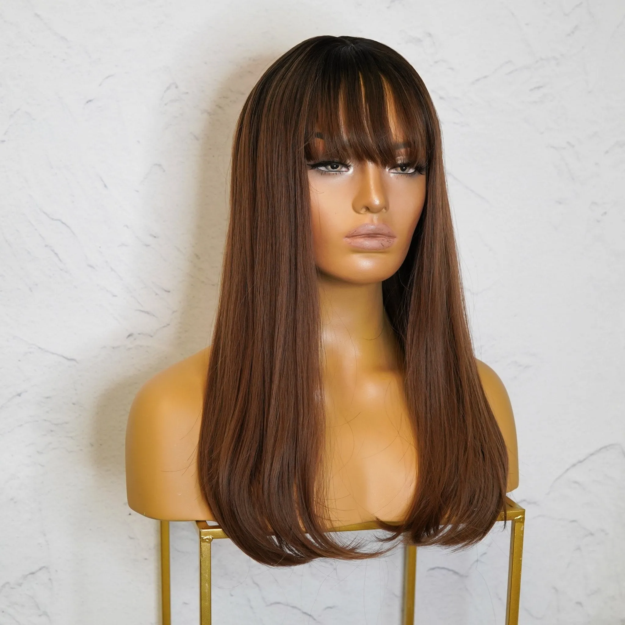 ASHLEY Brown 18" Fringe Wig