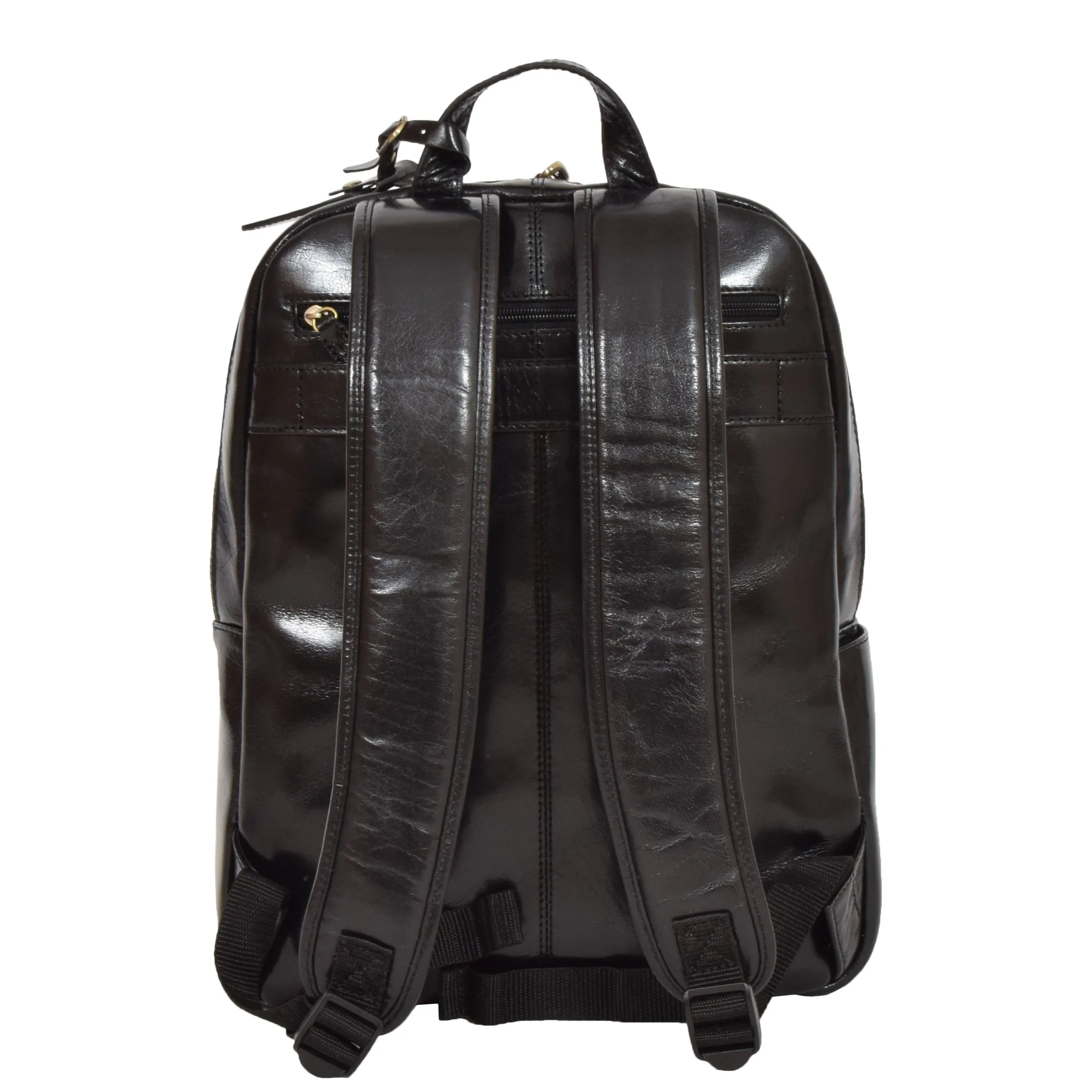 Backpack Black Real Leather Large Travel Rucksack Cora