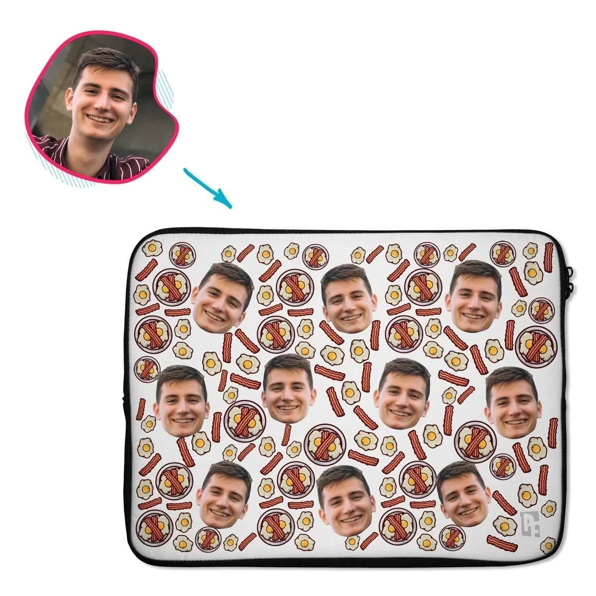 Bacon and Eggs Personalized Laptop Sleeve