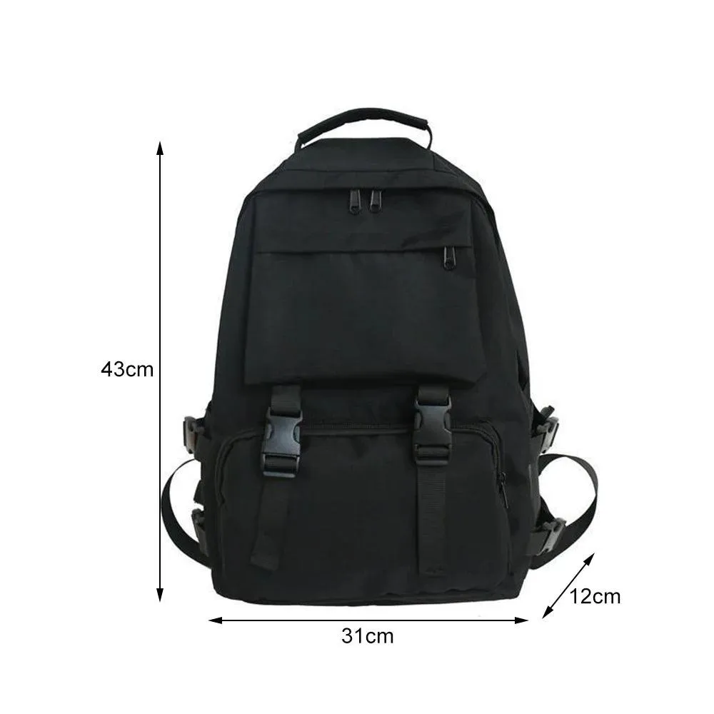 Black Cool Backpack Fashion Women Waterproof Large-capacity School Bag GCBKOS53