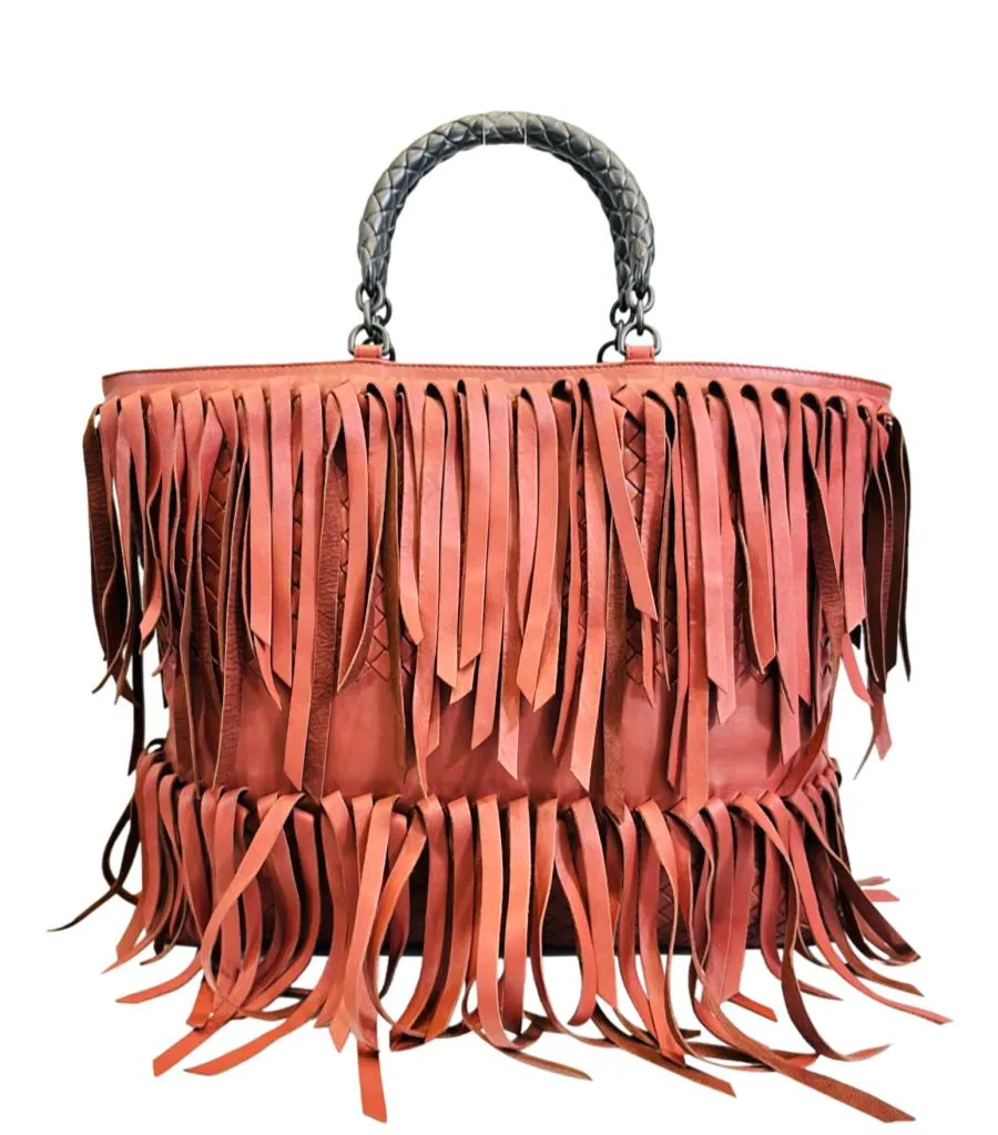 Bottega Veneta Fringe Intrecciato Leather Tote Bag