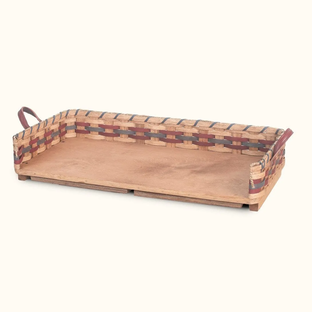 Breakfast In Bed Table | Vintage Woven Wooden Serving Tray