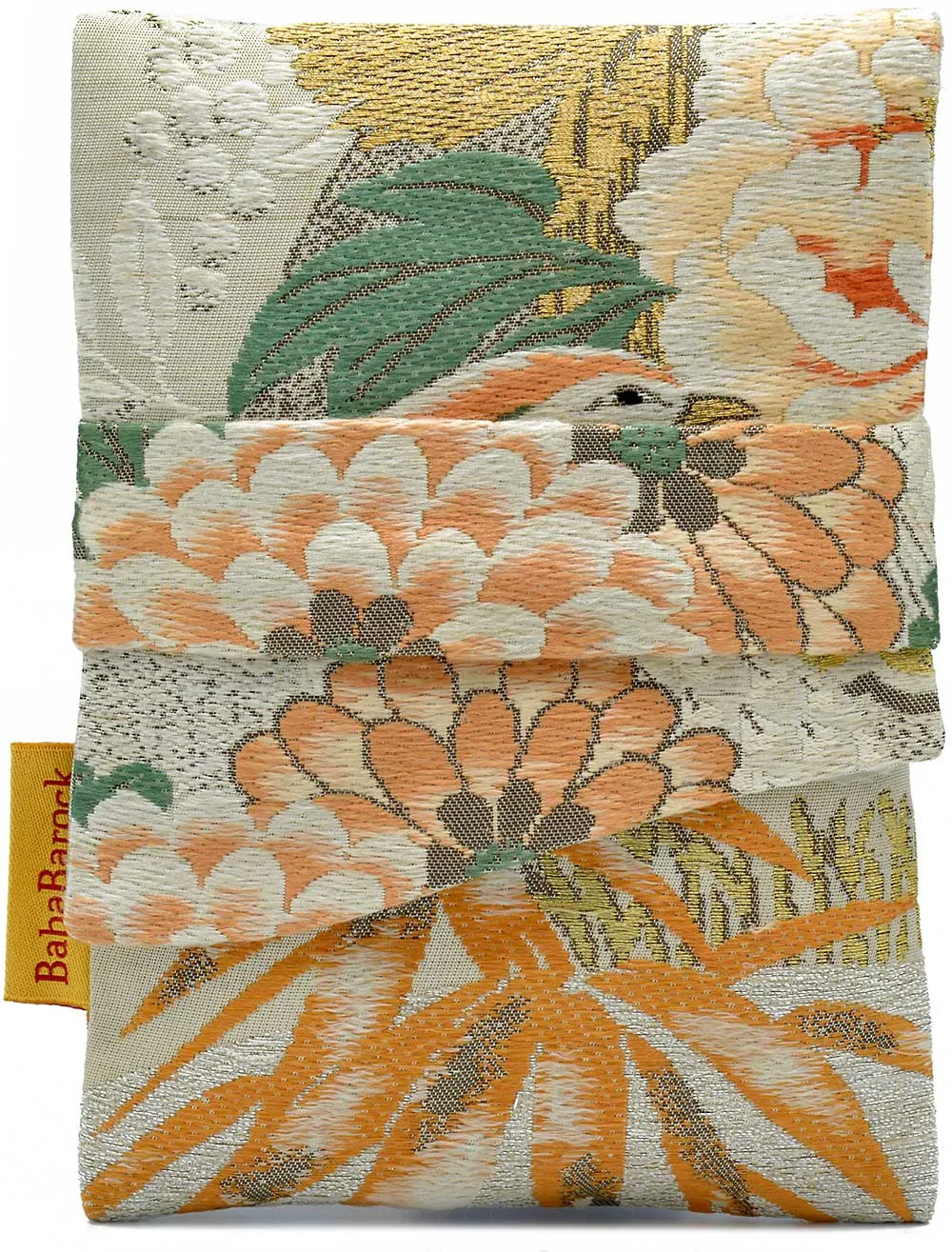 Brocade with Chrysanthemums - Japanese vintage silk foldover pouch