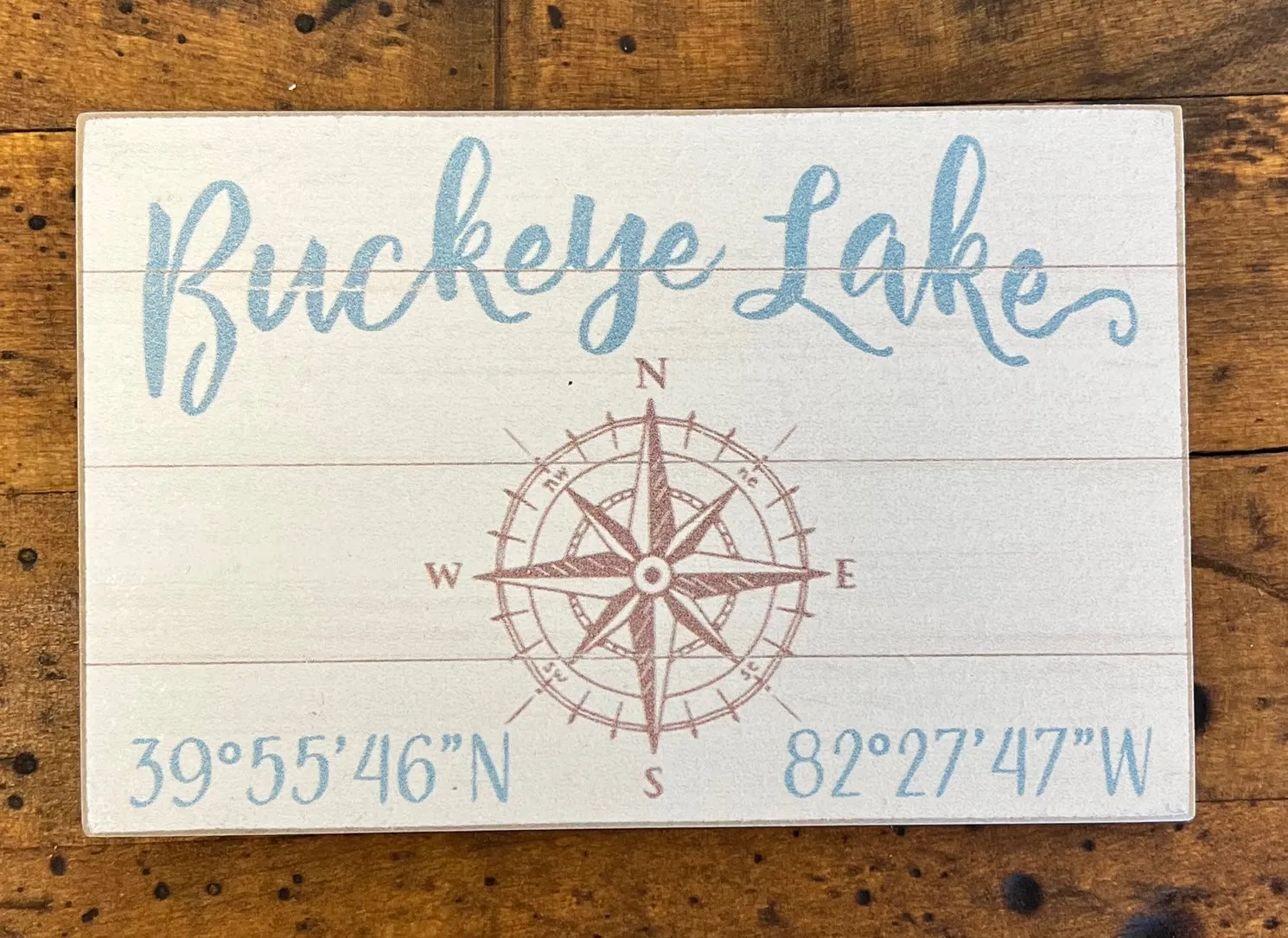 Buckeye Lake ND Coordinates with Compass Magnet