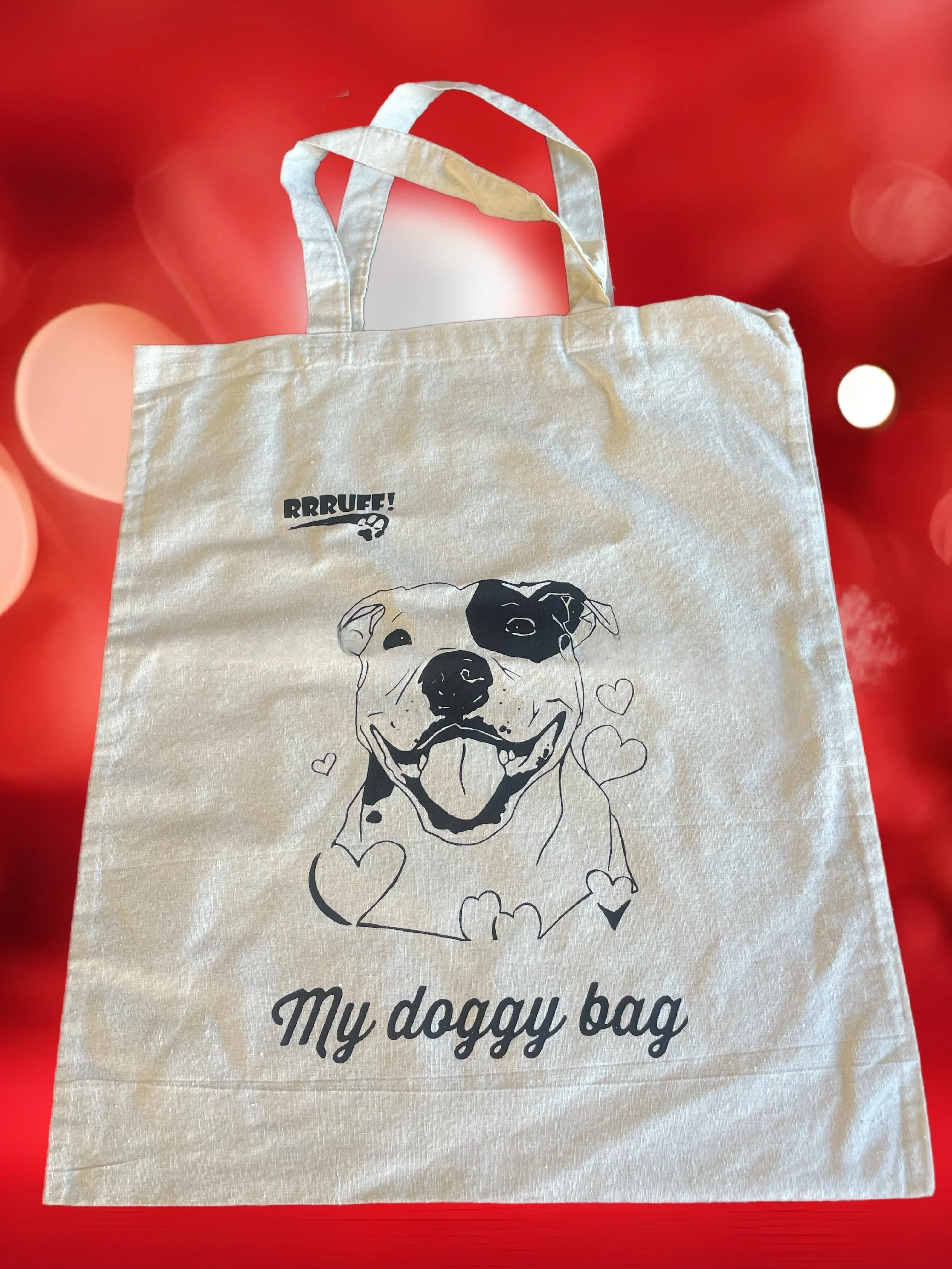 Calico tote bag staffy amstaff book bag shopping bag puppy doggy bag birthday gift