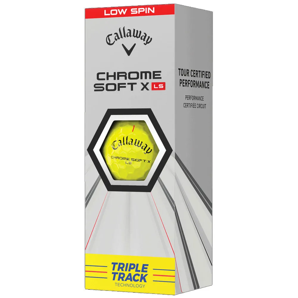 Callaway Chrome Soft X LS Golf Balls - Triple Track Yellow - 12 Pack