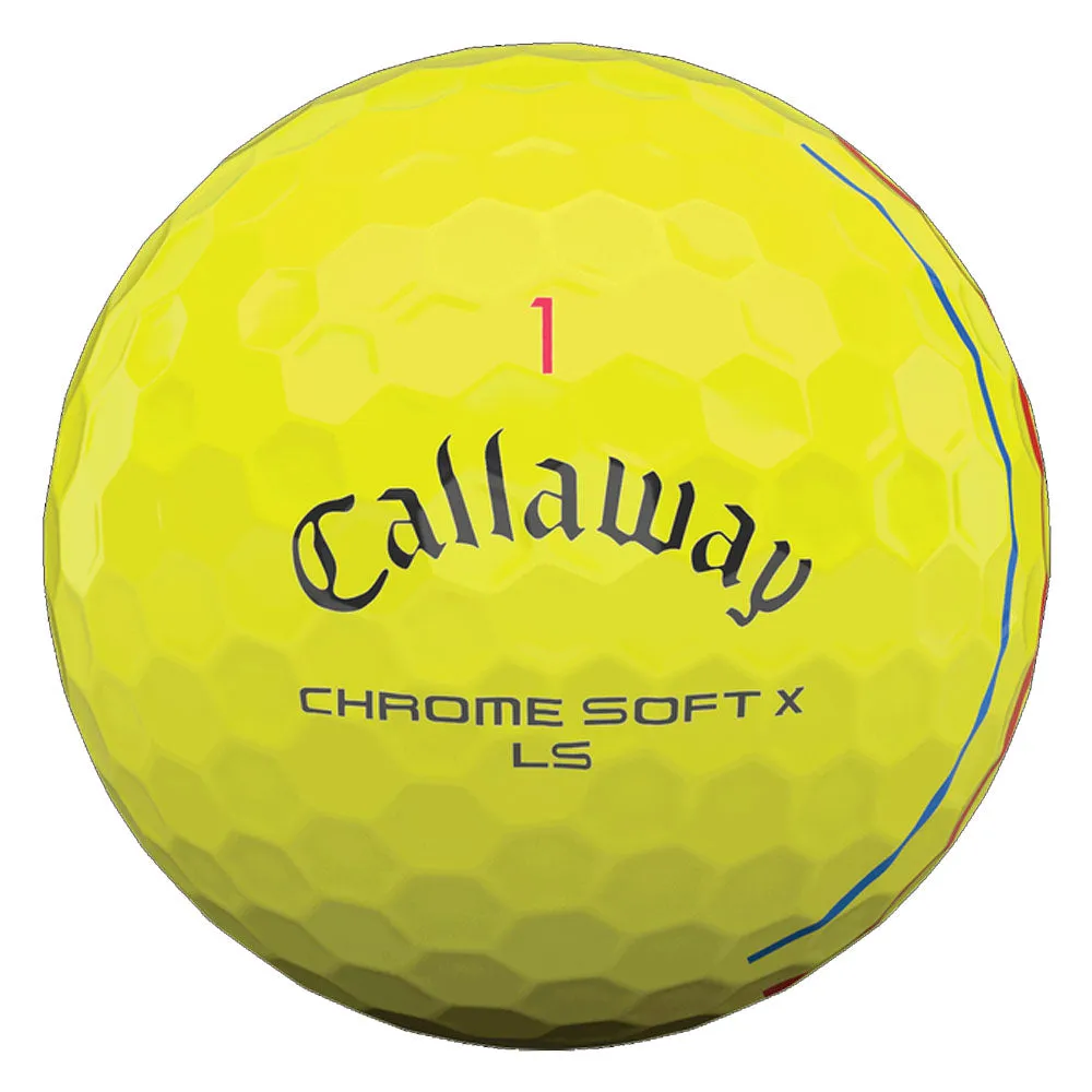 Callaway Chrome Soft X LS Golf Balls - Triple Track Yellow - 12 Pack