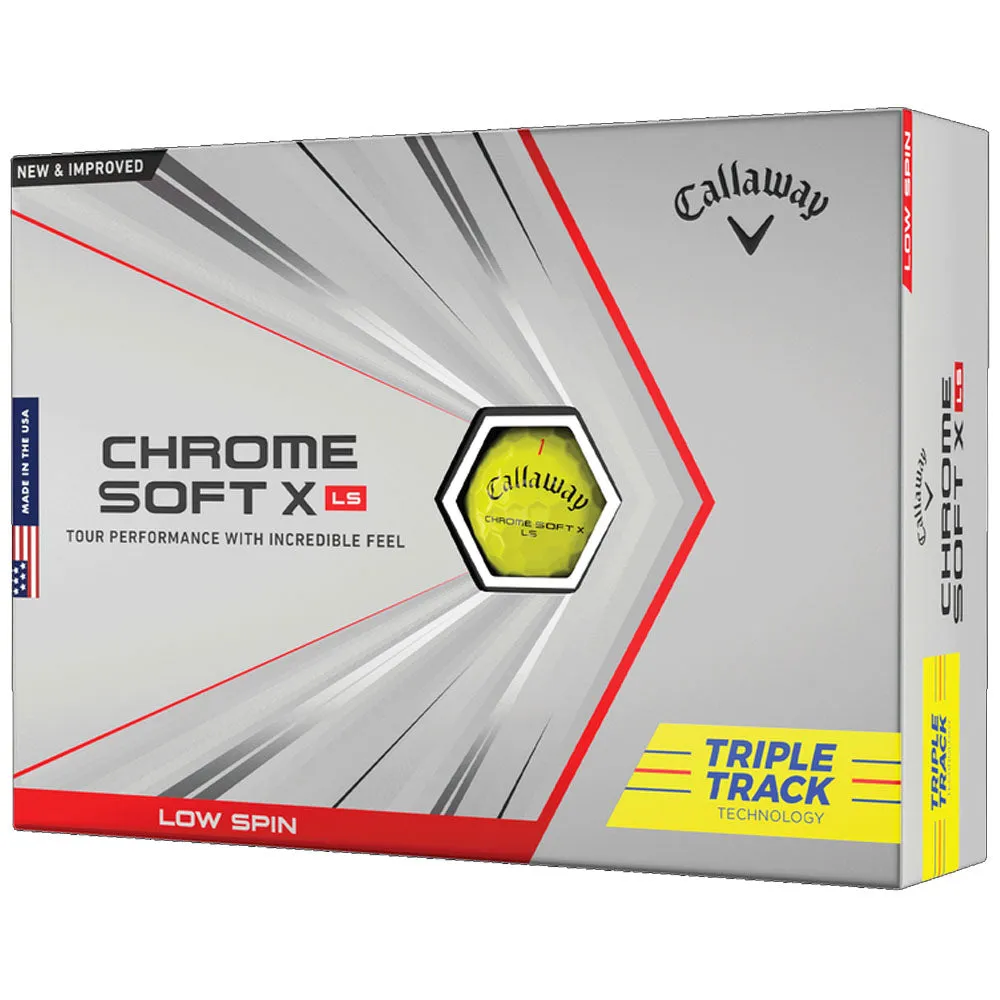 Callaway Chrome Soft X LS Golf Balls - Triple Track Yellow - 12 Pack