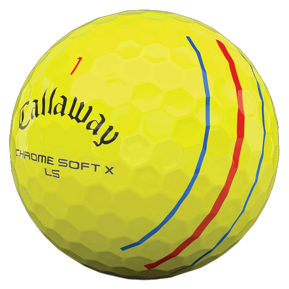 Callaway Chrome Soft X LS Golf Balls - Triple Track Yellow - 12 Pack