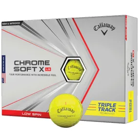 Callaway Chrome Soft X LS Golf Balls - Triple Track Yellow - 12 Pack