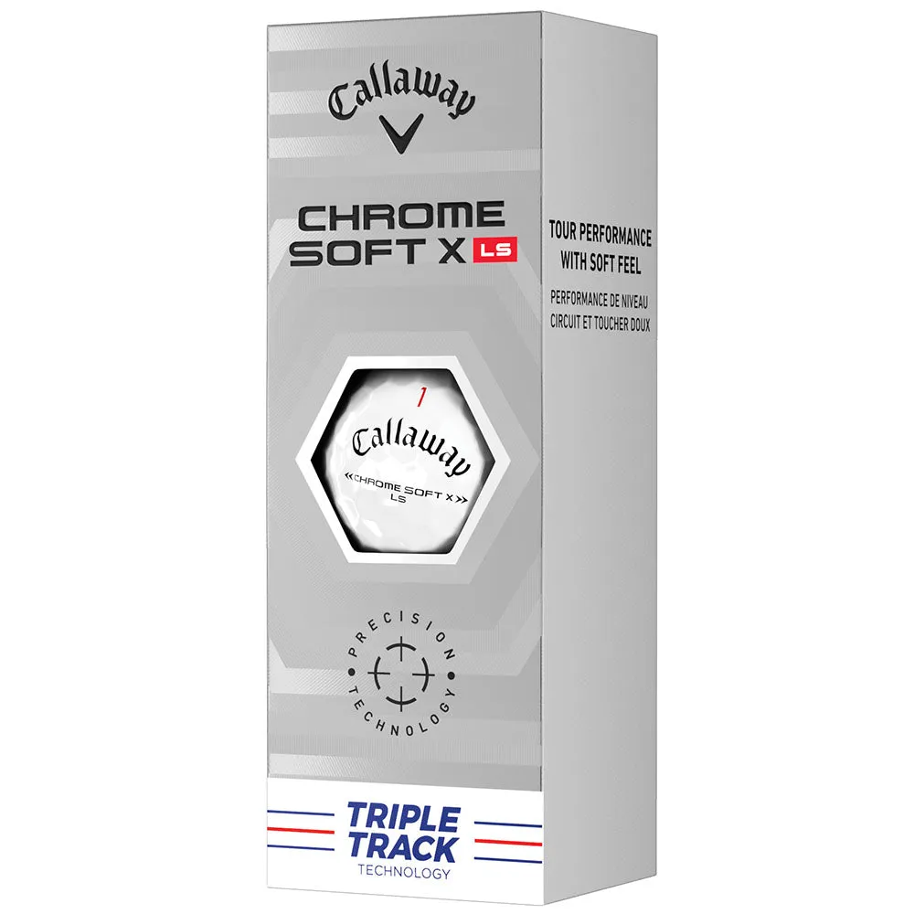 Callaway Chrome Soft X LS Triple Track Golf Balls - White - 12 Pack