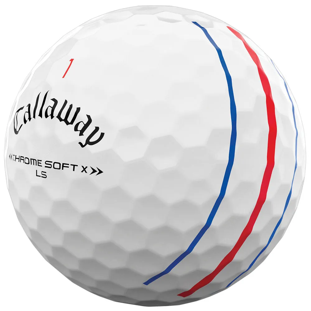 Callaway Chrome Soft X LS Triple Track Golf Balls - White - 12 Pack