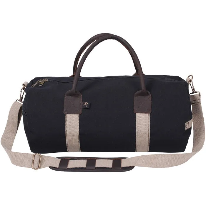 Canvas & Leather Gym Carry Duffle Bag with Straps