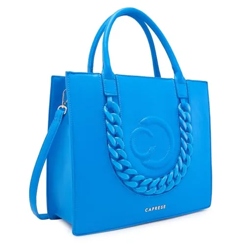 Caprese Roxana Tote Bag, Medium-Blue | Stylish Handbag for Women | Spacious, Versatile Office & Daily Essentials Tote | Top Zip Closure