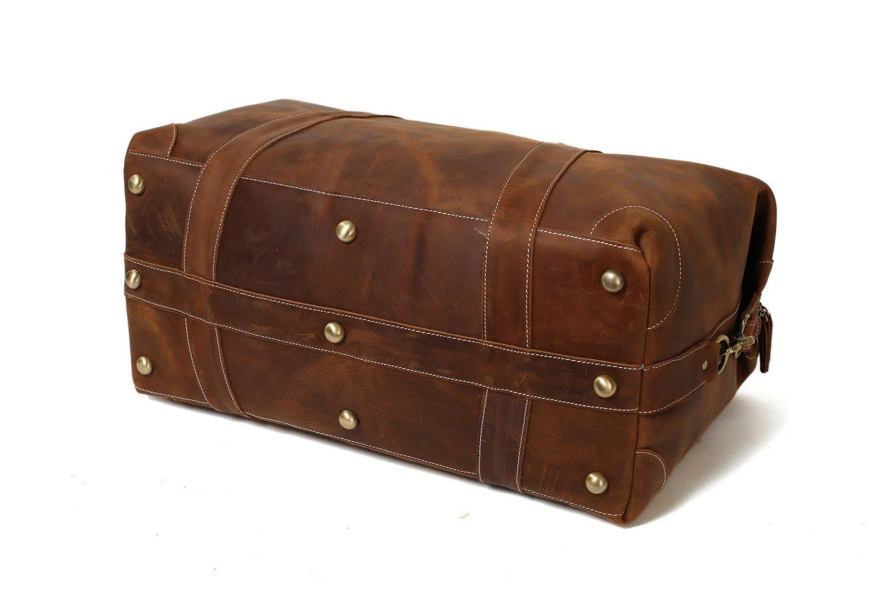 CF13 HANDCRAFTED VINTAGE STYLE TOP GRAIN CALFSKIN LEATHER TRAVEL BAG