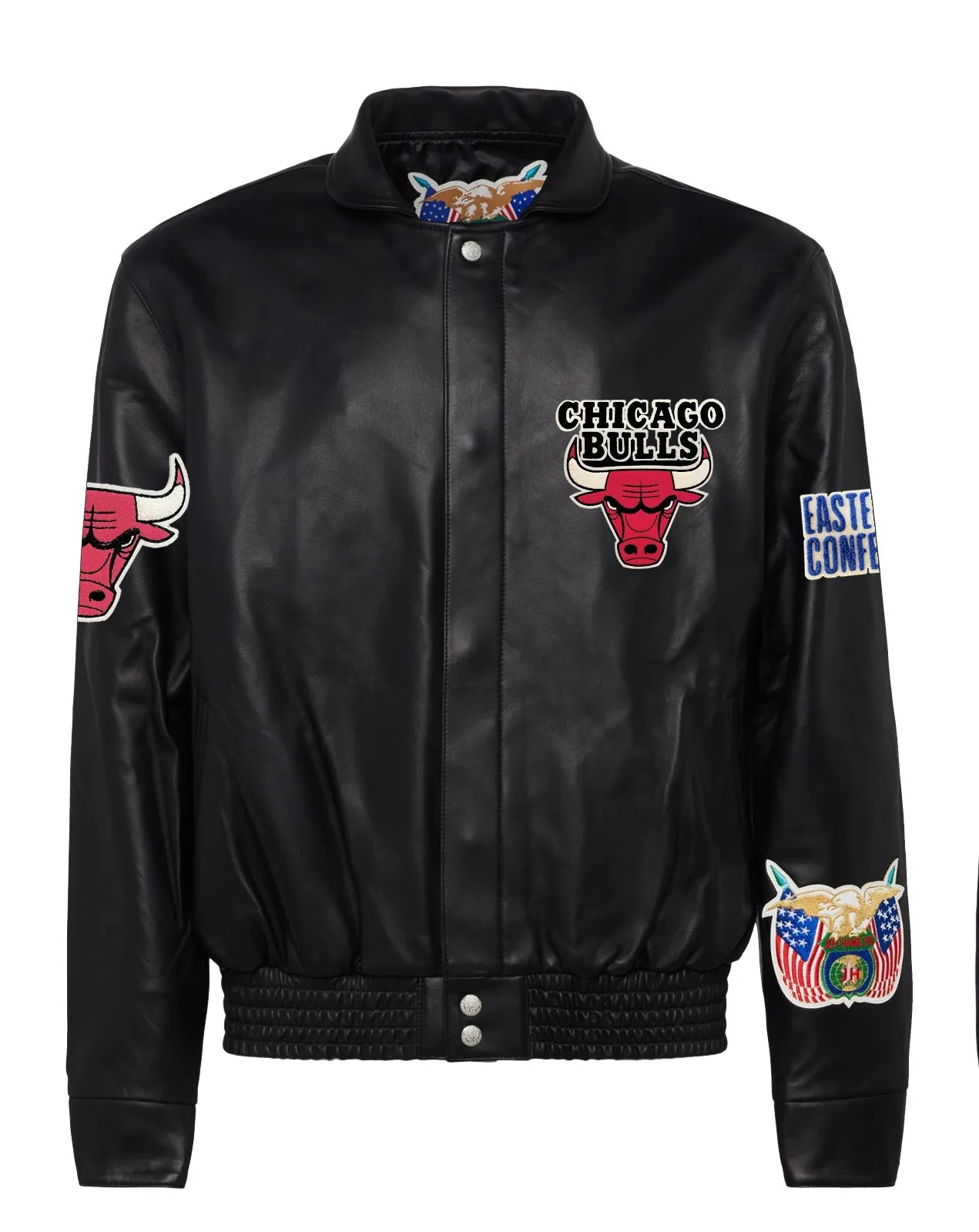 CHICAGO BULLS FULL LEATHER JACKET Black