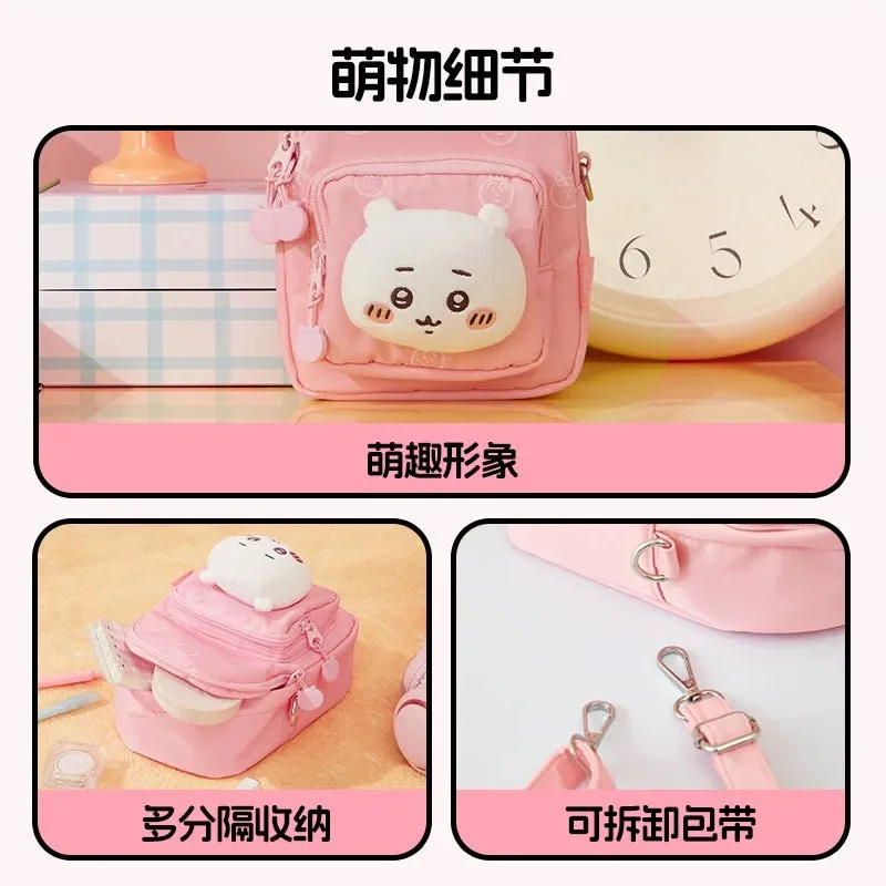 ChiiKawa X Miniso | ChiiKawa Hachiware Usagi Plush Head Mini Shoulder Bag - Kawaii Item Plush Cute Decoration