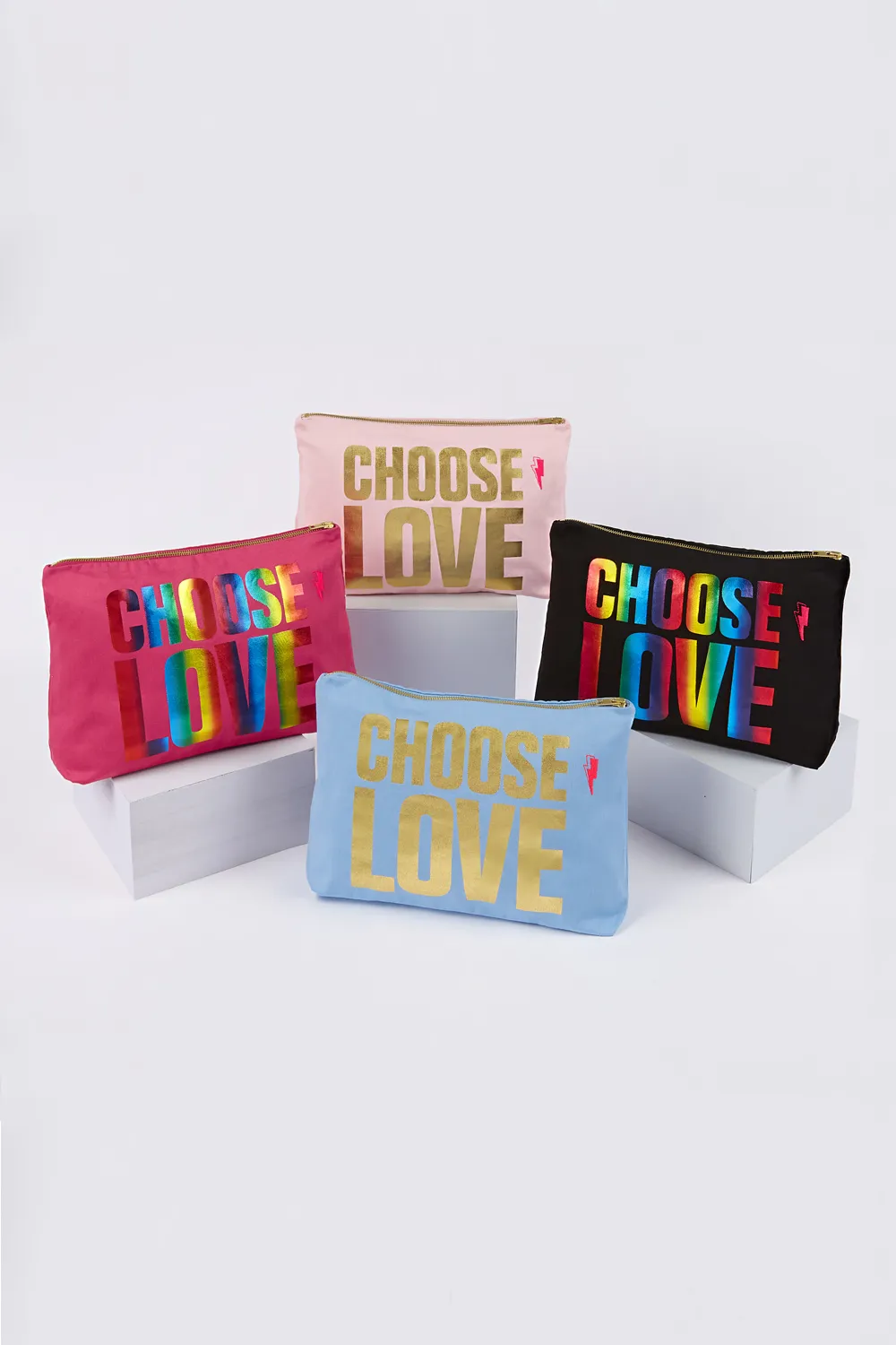 CHOOSE LOVE Black with Metallic Rainbow Foil Swag Bag