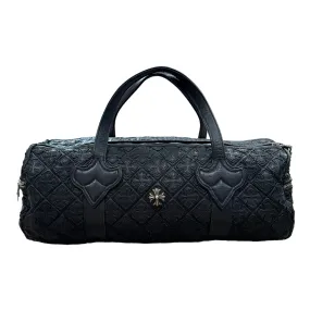 Chrome Hearts Silver Cross Plus Leather Duffle Bag Black (Large)