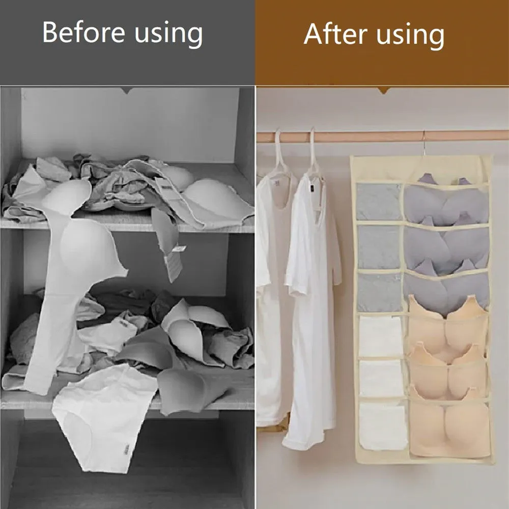 Closet Hanging Space Saver Bag for Bra Underwear Socks