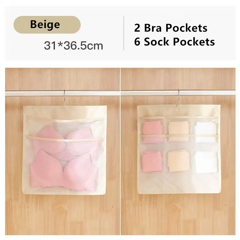 Closet Hanging Space Saver Bag for Bra Underwear Socks