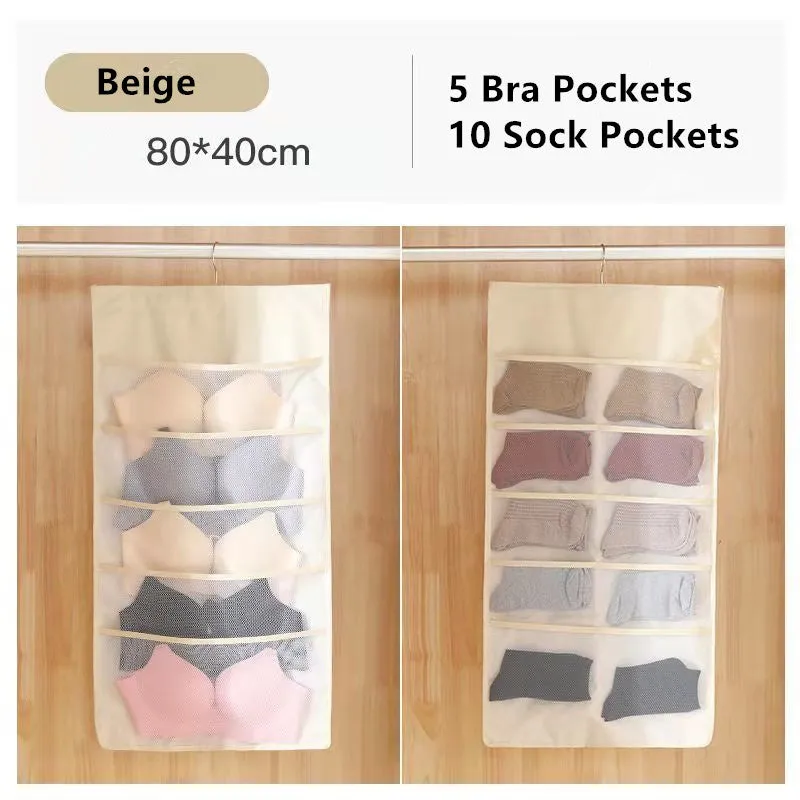 Closet Hanging Space Saver Bag for Bra Underwear Socks