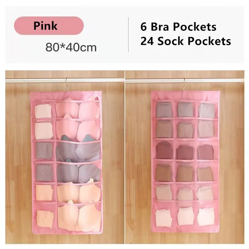 Closet Hanging Space Saver Bag for Bra Underwear Socks