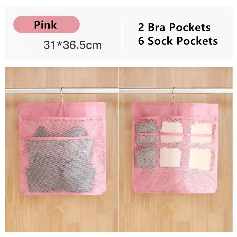 Closet Hanging Space Saver Bag for Bra Underwear Socks